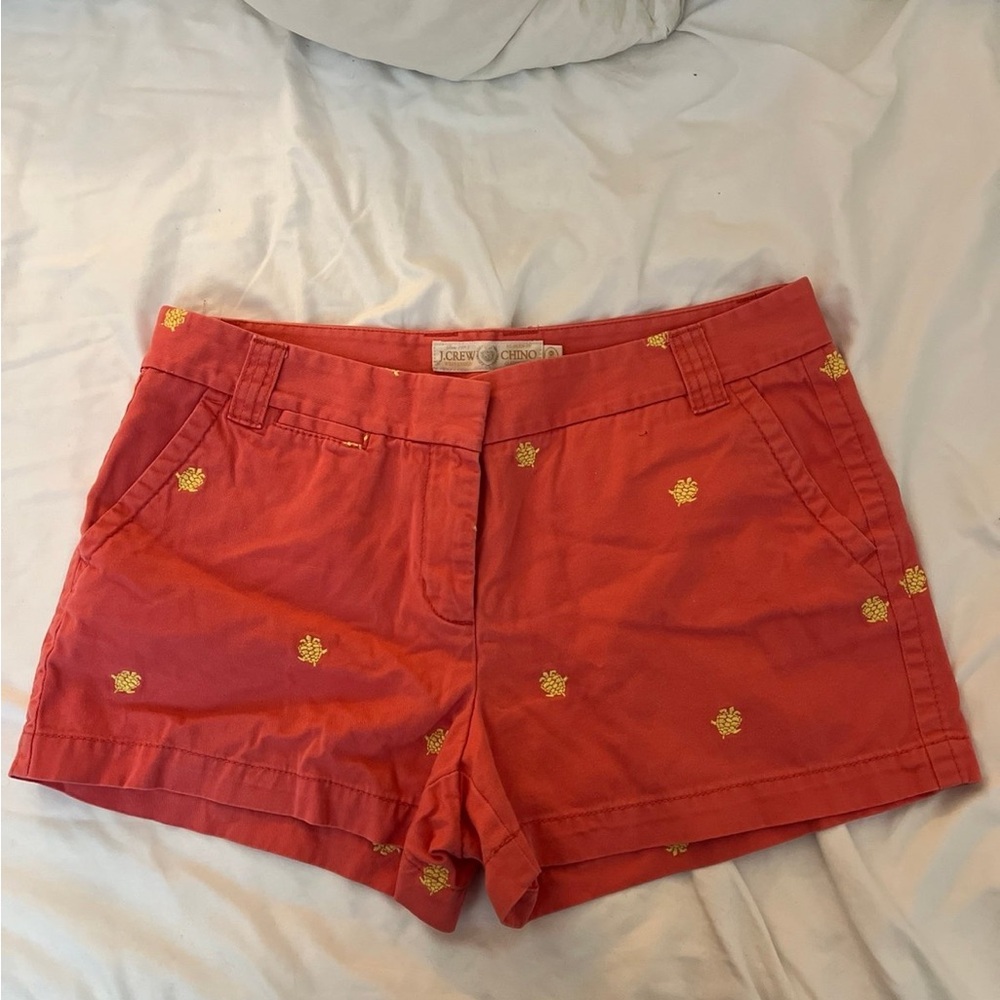 J. Crew Women's Coral Shorts with Turtle Accents